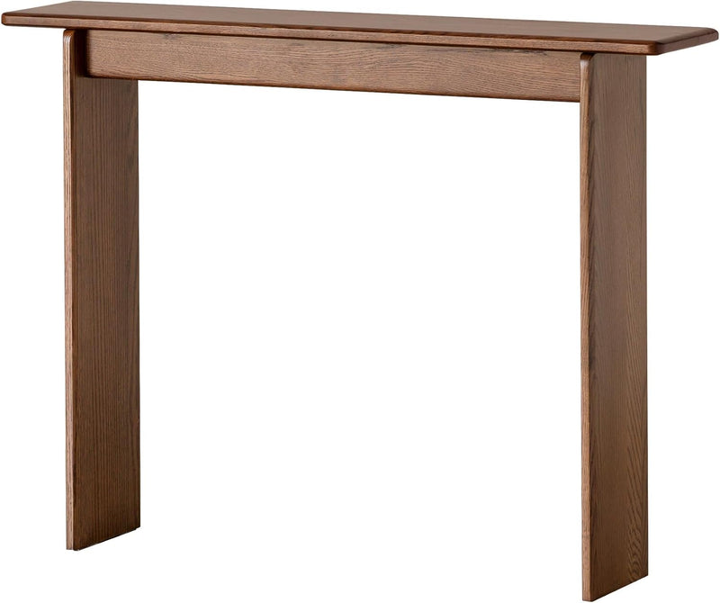Slim Solid Oak Console Table for Entryway Narrow