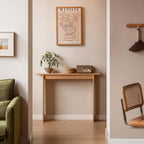 Slim Solid Oak Console Table for Entryway Narrow