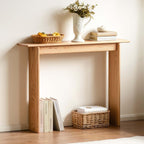 Slim Solid Oak Console Table for Entryway Narrow