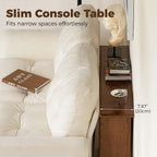 Slim Solid Oak Console Table for Entryway Narrow