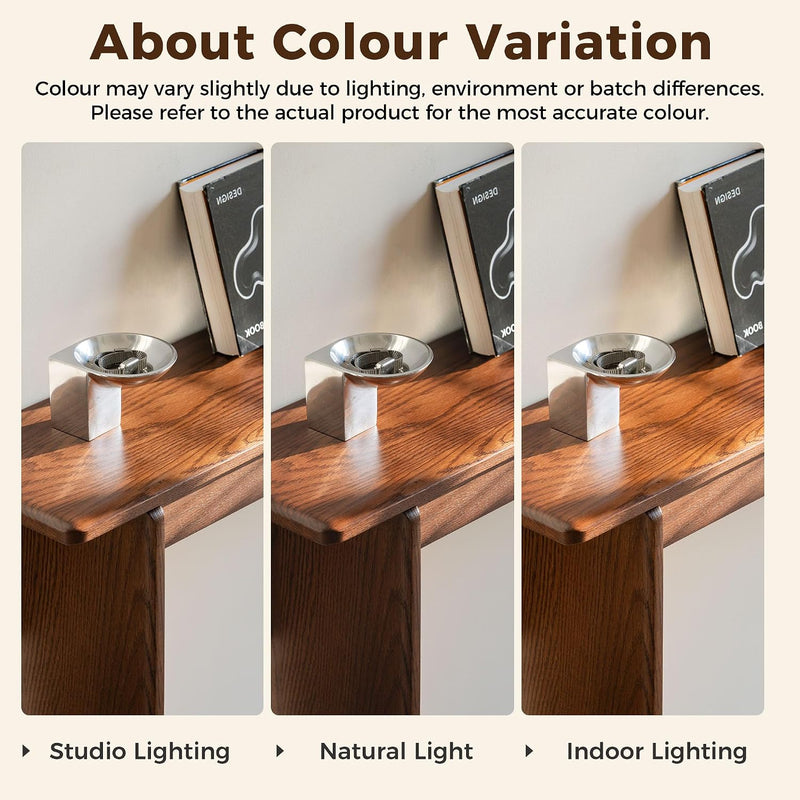 Slim Solid Oak Console Table for Entryway Narrow