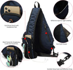 Sling Bags for Men 8 Pockets One Shoulder