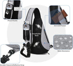 Sling Bags for Men 8 Pockets One Shoulder