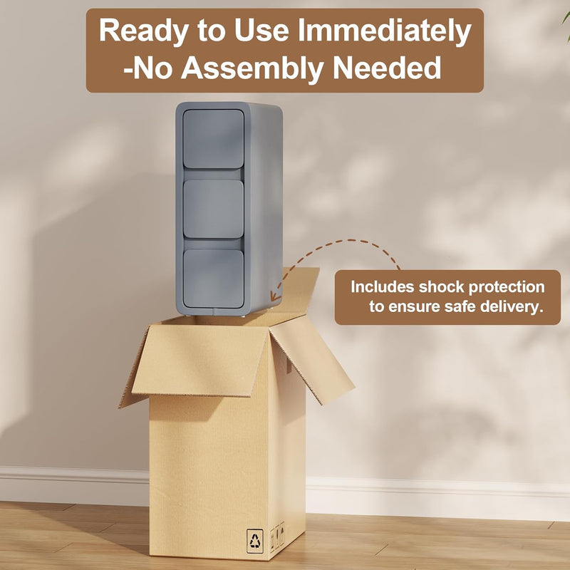 Small Bedside Table Slim with 2 Drawers Assembled