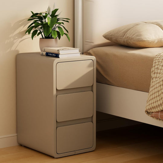 Small Bedside Table Slim with 2 Drawers Assembled