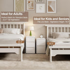 Small Bedside Table Slim with 2 Drawers Assembled