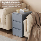 Small Bedside Table Slim with 2 Drawers Assembled
