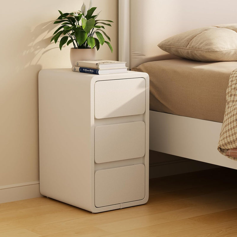 Small Bedside Table Slim with 2 Drawers Assembled
