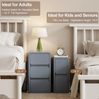 Small Bedside Table Slim with 2 Drawers Assembled