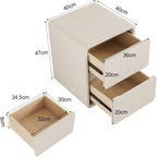Small Bedside Table Slim with 3 Drawers Assembled