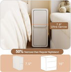 Small Bedside Table Slim with 3 Drawers Assembled