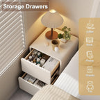 Small Bedside Table Slim with 3 Drawers Assembled