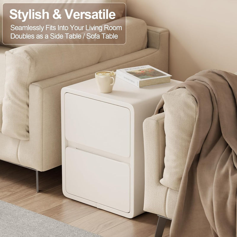 Small Bedside Table Slim with 3 Drawers Assembled