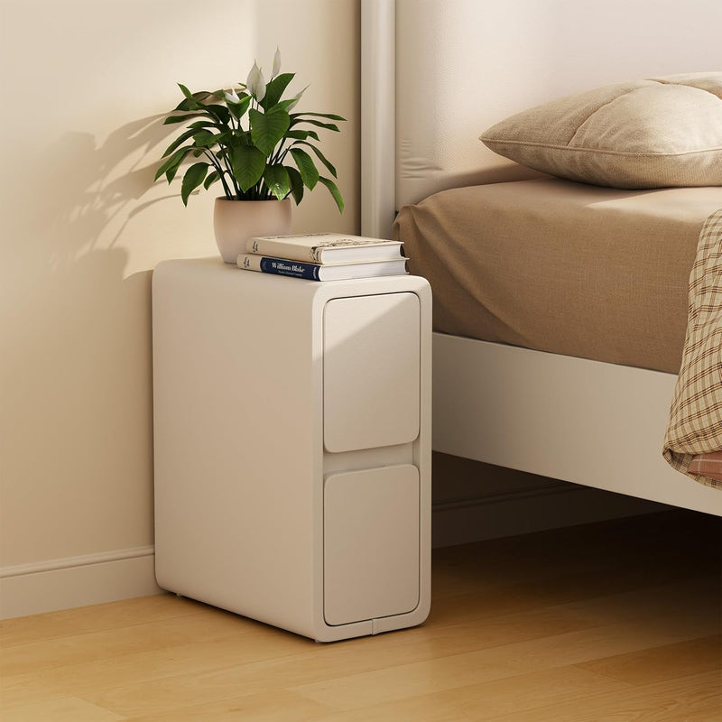 Small Bedside Table Slim with 3 Drawers Assembled