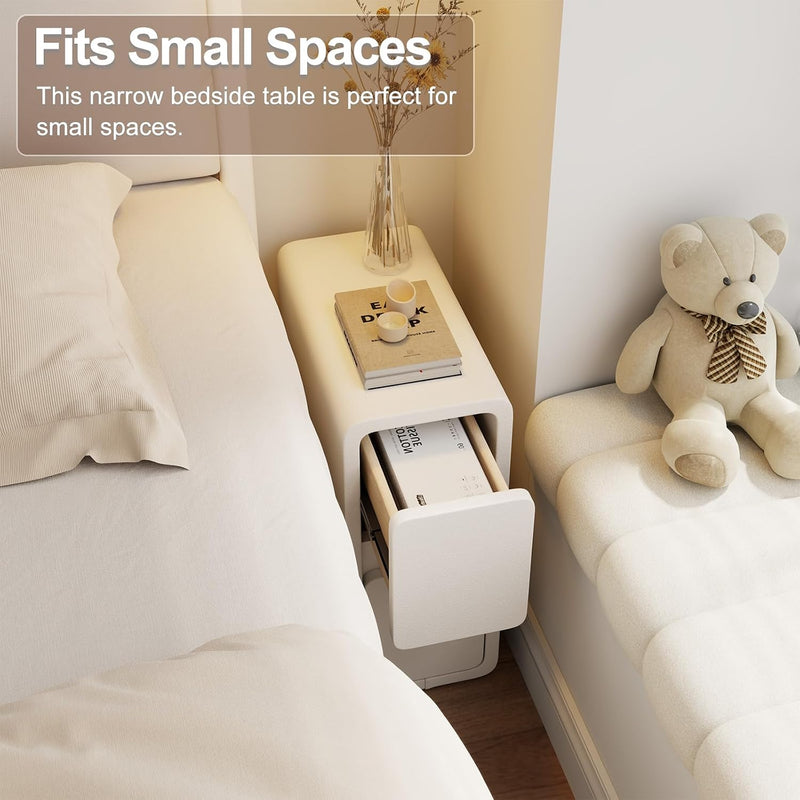 Small Bedside Table Slim with 3 Drawers Assembled
