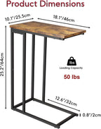 Small C Shaped End Table Slim Narrow Couch