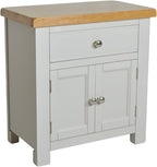 Small Cabinet with Drawer Painted Storage Oak Top