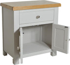 Small Cabinet with Drawer Painted Storage Oak Top