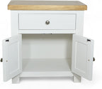Small Cabinet with Drawer Painted Storage Oak Top