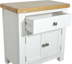 Small Cabinet with Drawer Painted Storage Oak Top