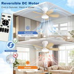 Ceiling Fan with Lights: 28-Inch Flush Mount Light