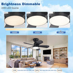 Ceiling Fan with Lights: 28-Inch Flush Mount Light