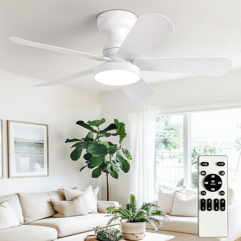 Ceiling Fan with Lights: 28-Inch Flush Mount Light