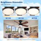 Ceiling Fan with Lights: 28-Inch Flush Mount Light