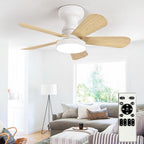Ceiling Fan with Lights: 28-Inch Flush Mount Light