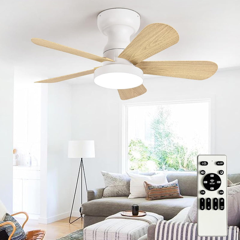 Ceiling Fan with Lights: 28-Inch Flush Mount Light