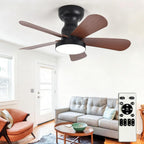 Ceiling Fan with Lights: 28-Inch Flush Mount Light