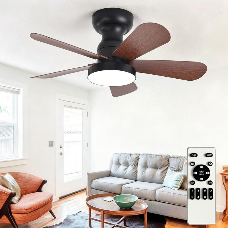 Ceiling Fan with Lights: 28-Inch Flush Mount Light