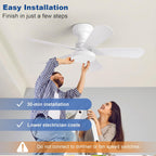 Ceiling Fan with Lights: 28-Inch Flush Mount Light