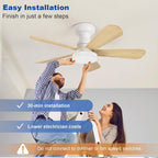 Ceiling Fan with Lights: 28-Inch Flush Mount Light