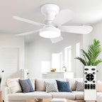 Ceiling Fan with Lights: 28-Inch Flush Mount Light