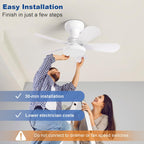 Ceiling Fan with Lights: 28-Inch Flush Mount Light