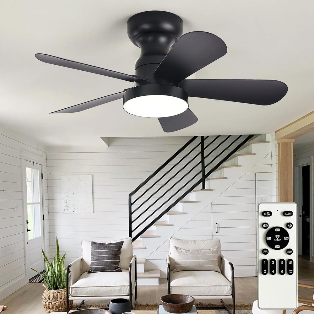 Ceiling Fan with Lights: 28-Inch Flush Mount Light