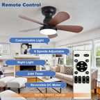 Ceiling Fan with Lights: 28-Inch Flush Mount Light
