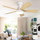 White + Woodgrain Fan Blades