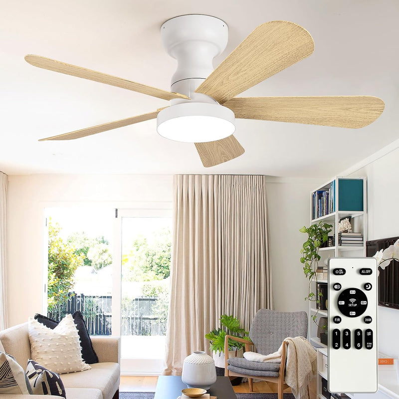Ceiling Fan with Lights: 28-Inch Flush Mount Light