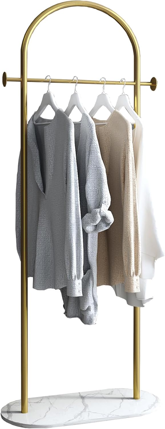 Small Clothes Rail Clothing Rack with Marble Base