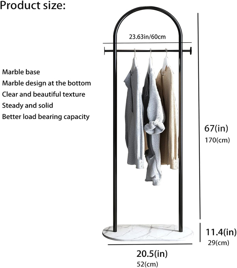 Small Clothes Rail Clothing Rack with Marble Base