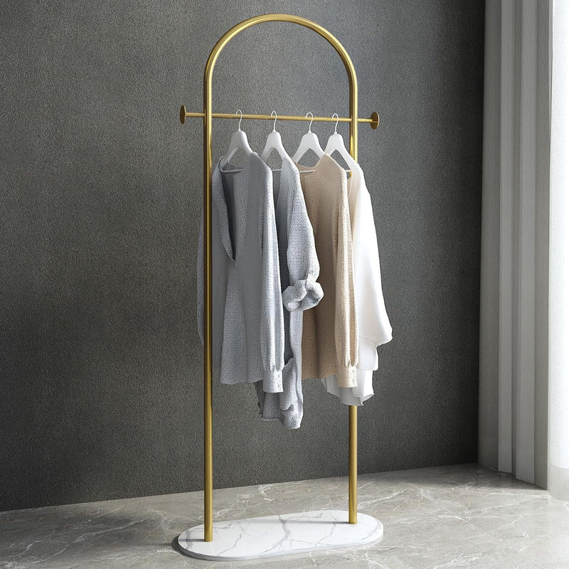 Small Clothes Rail Clothing Rack with Marble Base