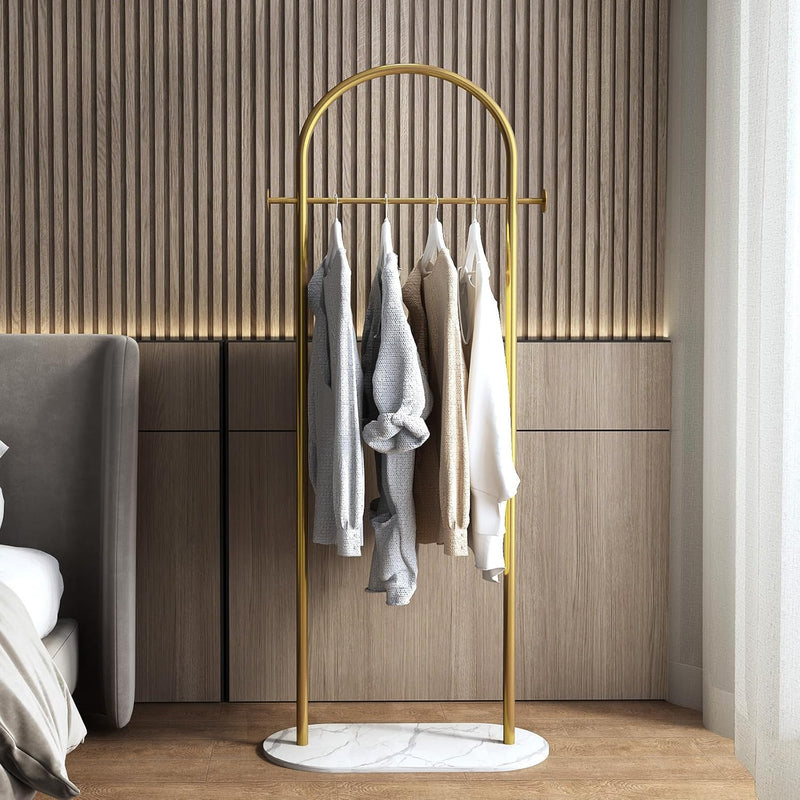 Small Clothes Rail Clothing Rack with Marble Base