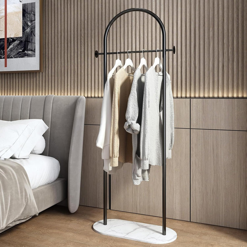 Small Clothes Rail Clothing Rack with Marble Base