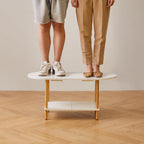 Small Coffee Table Living Room Wooden with 2