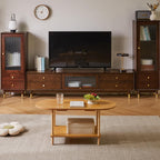 Small Coffee Table Living Room Wooden with 2