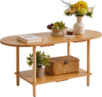 Small Coffee Table Living Room Wooden with 2