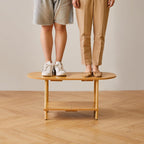 Small Coffee Table Living Room Wooden with 2