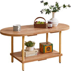 Small Coffee Table Living Room Wooden with 2